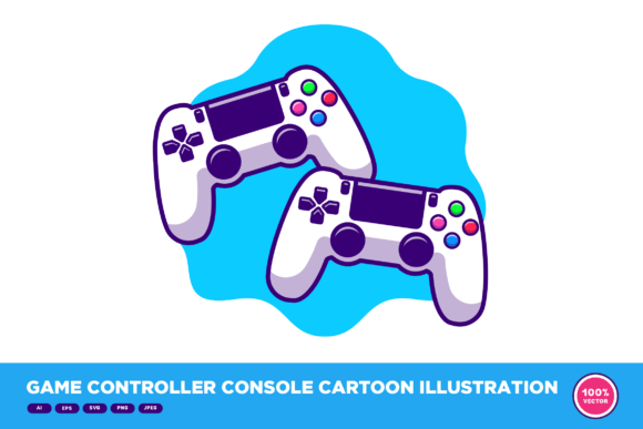 Adorable Game Controller Console Cartoon for Creative Projects