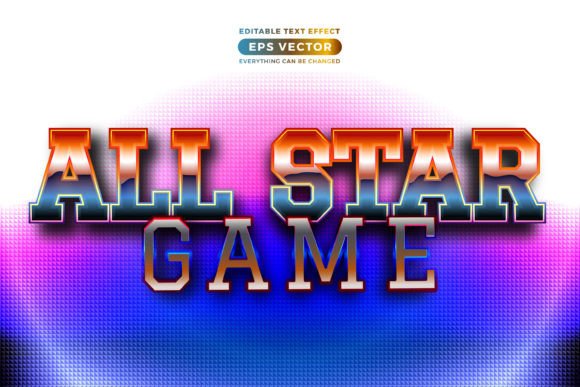 All Star Game Editable Text Style Effect for Adobe Illustrator