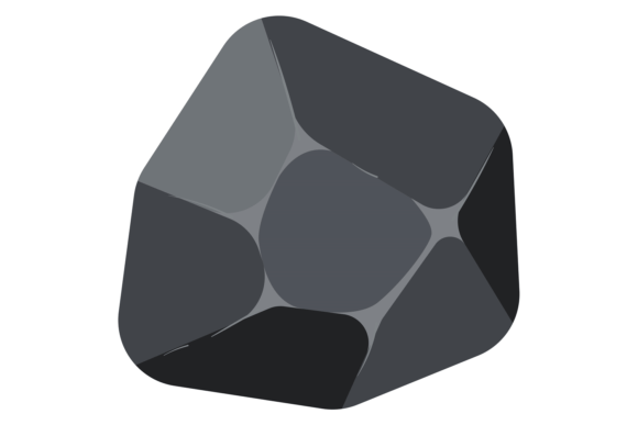 Cartoon Rock. Black Stone Boulder. Game – Bold, Playful, and Perfectly Quirky