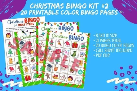 Colorful Christmas Bingo Cards Game, 2: A Versatile Holiday Activity for All Ages