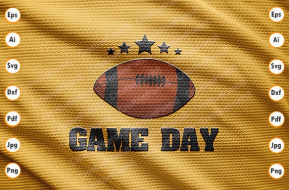 Game Day Football T-shirt Graphic: Versatile Design for Creative Projects