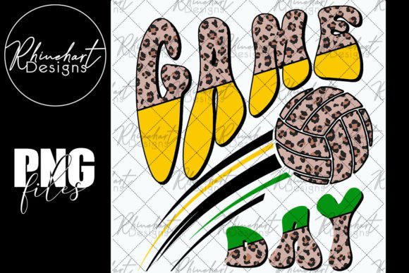 Game Day Volleyball Green Gold Yellow: Creative Design for Dynamic Projects