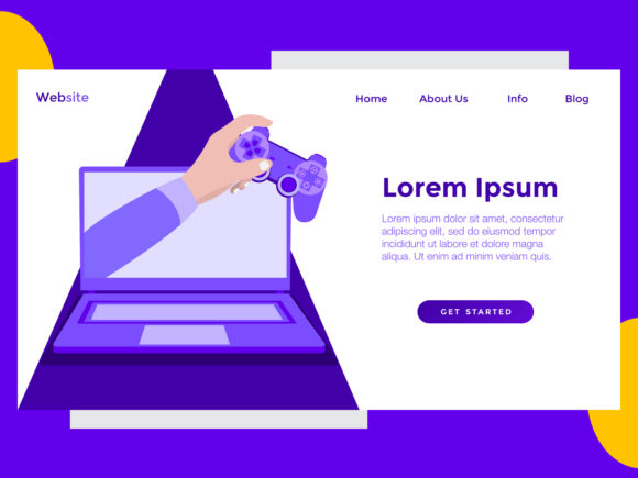 Landing Page Game Laptop Stick Purple