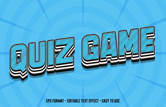 Quiz Game 3D Editable Text Effect Style