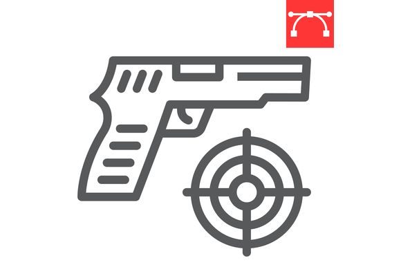Shooter Game Line Icon: A Bold Choice for Dynamic Design Projects