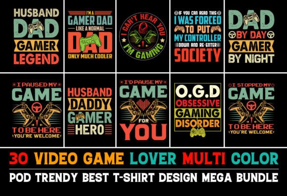 Video Game Lover T-Shirt Design Bundle: A Creative Resource for Gamers and Designers